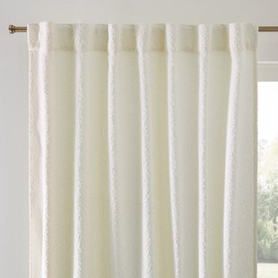 Gordijn in bouclé met verborgen lussen, Darci