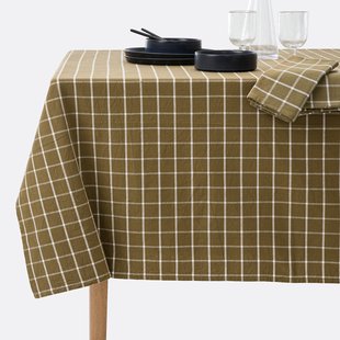 Geruit tafelkleed van geverfd-geweven katoen, Hortense