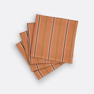 Set van 4 gestreepte servetten in katoen, Hortense