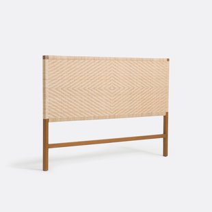 Hoofdbord in teak en wicker, Amanda