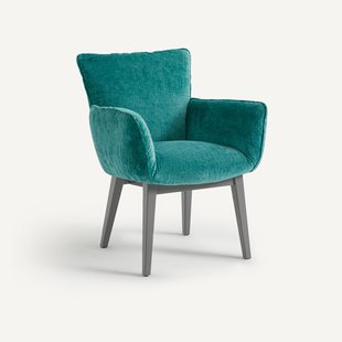 Fluwelen eetkamerstoel Lazy