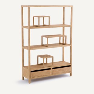 Boekenkast in gerecycled iepenhout Alcove