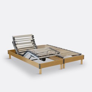 Elektrisch bed met houten lattenbodem
