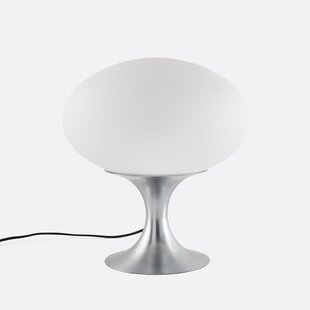 Tafellamp in opaline en verchroomd ijzer, Merisa