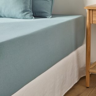 Hoeslaken in katoen/gewassen linnen, omslag 30 cm, Marnie