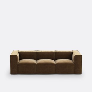 Modulaire bank, 3-zit, vintage ribfluweel Seven