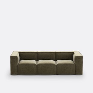 Modulaire bank, 3-zit, vintage ribfluweel Seven