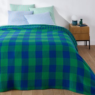 Geruite beddensprei in tetra, Calix