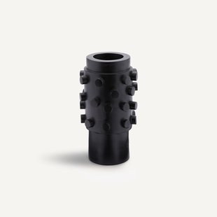 Vaas in gezwart mangohout, H28 cm, Daipur