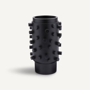 Vaas in gezwart mangohout, H37,5 cm, Daipur