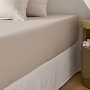 Hoeslaken in katoensatijn, omslag 30 cm, Opale