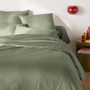 Dekbedovertrek in katoensatijn, Opale