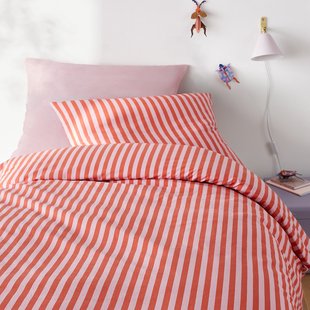 Bedset 50% gerecycled katoen, Sacha roze