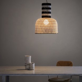 Hanglamp in bamboe en geweven papier Tribe
