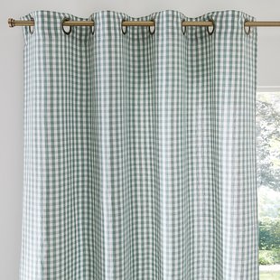 Vichy gordijn van katoen/linnen, oogjes, Cottage