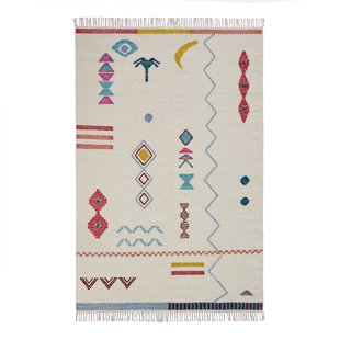 Plat geweven vloerkleed in wol, Imani