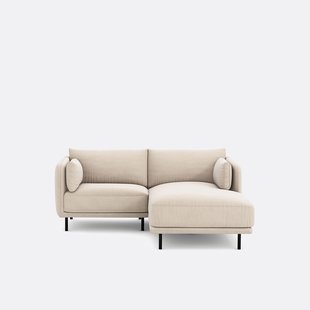 Compacte rechthoekige bank, stof met structuur Victor