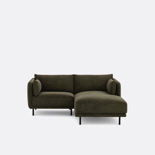 Compacte rechthoekige bank, stof met structuur Victor