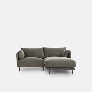 Compacte rechthoekige bank, fluweel Victor