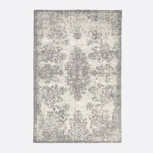 Vintage plat geweven vloerkleed met gebruikt effect, Osca