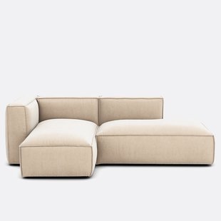 Velours linker hoekbank Vintage Seven