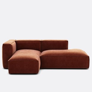 Velours linker hoekbank Vintage Seven