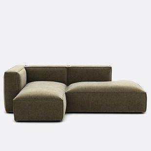 Velours linker hoekbank Vintage Seven