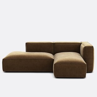 Rechthoekige bank in vintage fluweel Seven