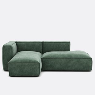 Hoekbank links van structuurfluweel Seven