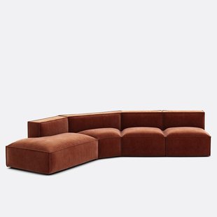 Modulaire zetel links fluweel Vintage, Seven