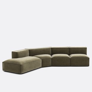 Modulaire zetel links fluweel Vintage, Seven