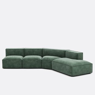 4-delige rechte fluwelen bank Seven