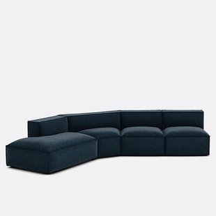 4-delige bank links fluweel Seven