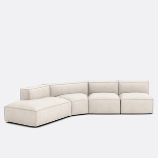 4-delige bank links ribfluweel, Seven