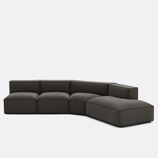 4-delige rechte bank van structuurstof Seven