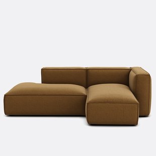 Rechthoekige bank, stof met structuur, Seven