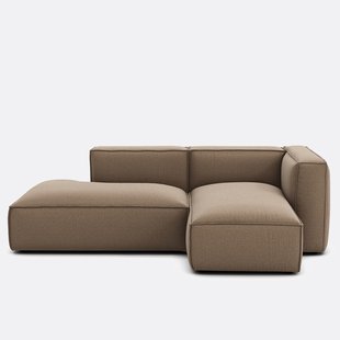 Rechthoekige bank, stof met structuur, Seven