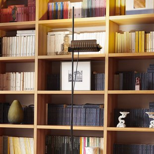 Oluce LED vloerlamp Colombo, brons/chroom, metaal