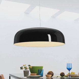 Oluce LED hanglamp Canopy, Ø 60 cm, zwart, aluminium