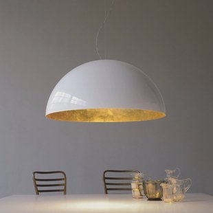 Oluce hanglamp Sonora, wit, kunststof, E27