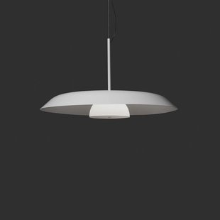 Oluce LED hanglamp Iride, Ø 55 cm, wit, metaal, glas