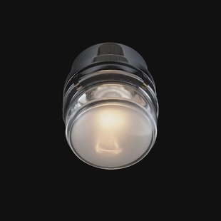 Oluce LED wandlamp Fresnel, chroomkleurig, aluminium, glas, 2.700 K