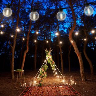 Näve LED-zonnelichtketting CADENA, 2.500 K, zwart 10-lamps 10 m