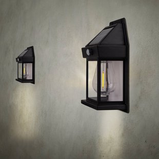 Näve LED buiten wandlamp Mira, sensor, zwart, set van 2 IP44