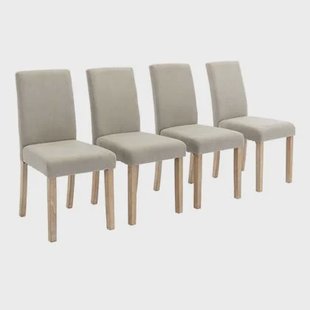 sweeek - Corduroy stoelen met houten poten, set van 4