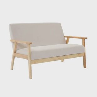 sweeek - 2-zitsbank, ribfluweel, houten poten