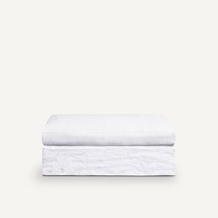 Voetenbank in stevig linnen, stonewashed, Neo Chiquito