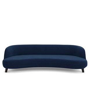 Bank in fluweel, 5-zit, Rosebury design E. Gallina