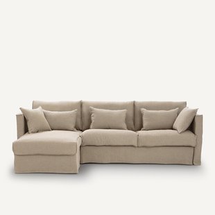 Hoekbank, omvormbaar, gekreukt linnen, Camille