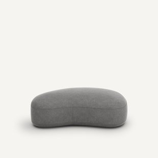 Voetenbank van stonewashed fluweel, Rosebury, ontwerp E. Gallina